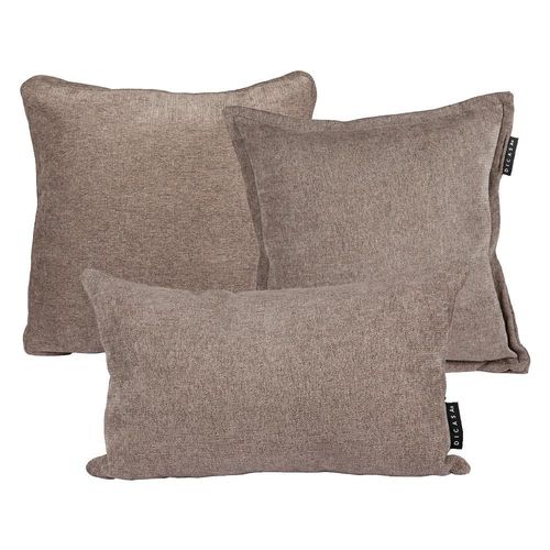 Set de 3 Cojines Decorativos Dicasa 1 Kappa + 1 Zita + 1 Delta Café CDZ