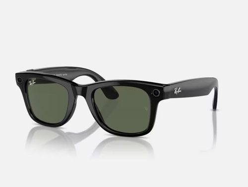 Ray-Ban Meta Wayfarer Lentes Inteligentes Ray-Ban Meta Wayfarer Bluetooth Cámara AI Negro brillante, micas en verde