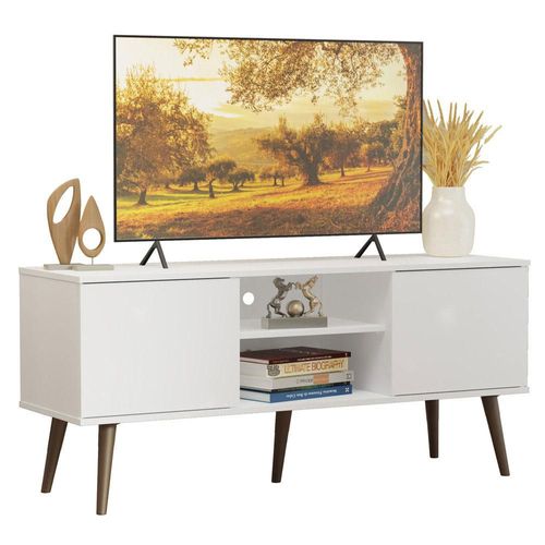 Mueble Mesa Para Tv Rack Madesa 2 Puertas Hasta 55 Blanco