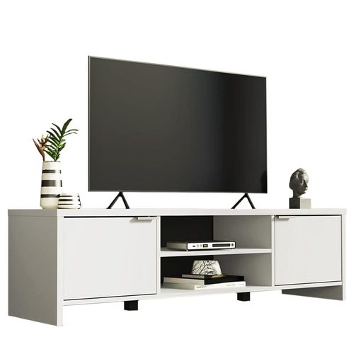 Mueble Mesa Para Tv Rack Madesa 2 Puertas Hasta 65 Blanco