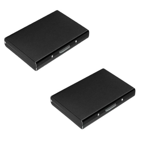 2pcs Cartera De Tarjetas de 6 Ranuras Color Negro
