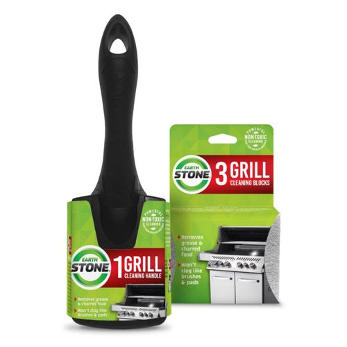 Kit de limpieza para parrilla EarthStone con 3 bloques y mango de 7"
