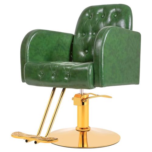 Silla Sillon Premium Barberia Estetica 360 Neumatica Verde