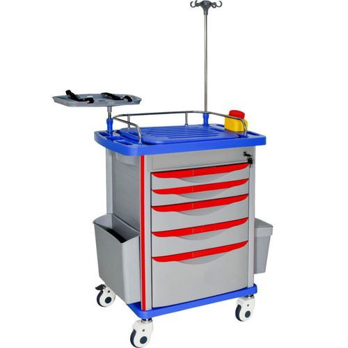 Carro Rojo De Emergencia Paro Abs Aluminio 5 Cajones Nanofort