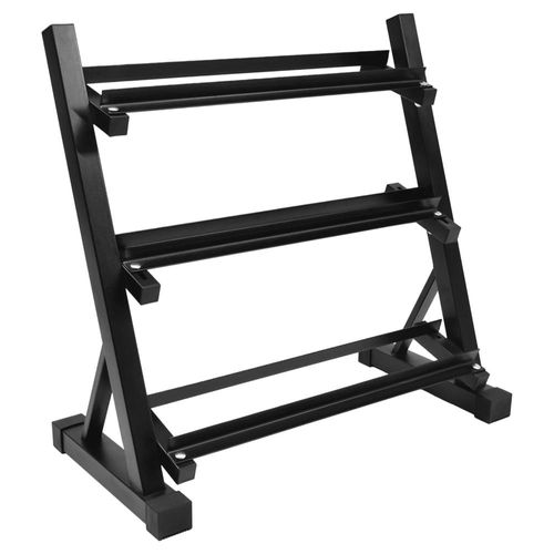 Rack Mancuernas Pesas 3 Niveles Gym Barras Soporte 450kg