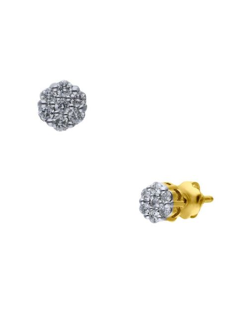 Broqueles Oro Amarillo 14k con 25 Pts de Diamante