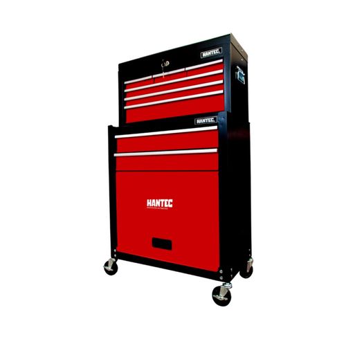 Caja De Herramientas + Gabinete Móvil 9 Cajones Hantec Rojo