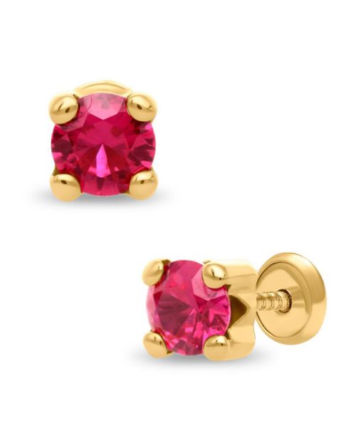 Broqueles Oro Amarillo 14K Rubí­ PRB-75-A