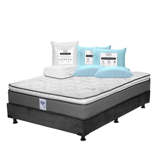 Colchón Matrimonial Spring Air Prestige + Box + 2 Almohadas + Protector TRY