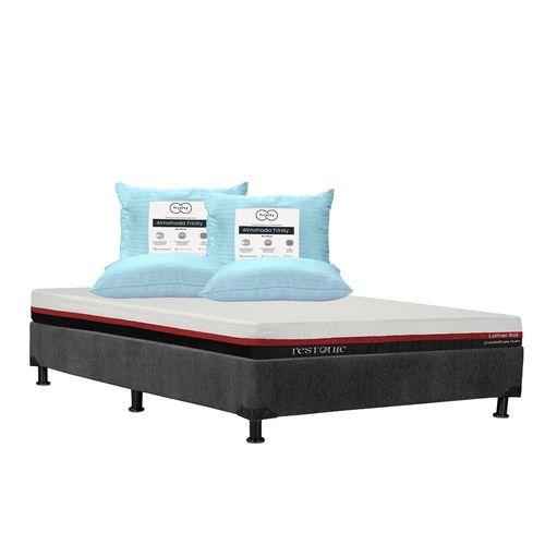 Colchón Matrimonial Restonic Roll + Box + 2 Almohadas Trinity TRY