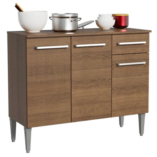 Mueble Mostrador Madesa Emilly 3 Puertas y 1 Cajón Marron