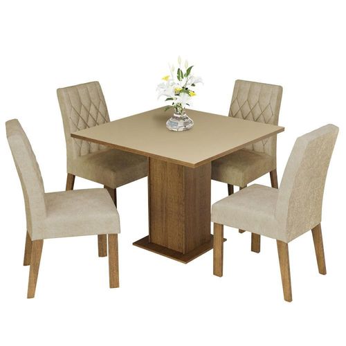 Juego Comedor Madesa Livia Mesa Tablero de MDP y 4 Sillas MCI
