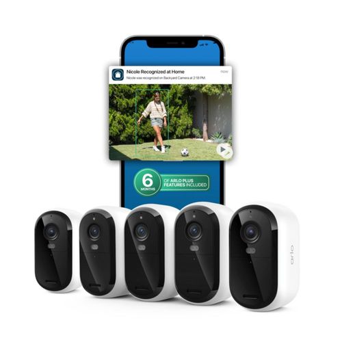 Cámara de seguridad Arlo Essential 2K 3.ª generación paquete de 5 inalámbrica