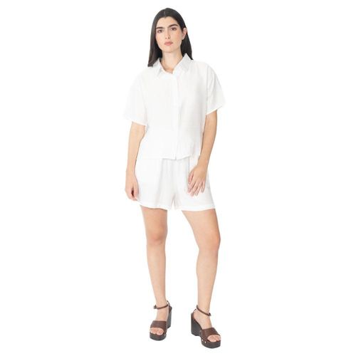 Short Listo Con Cintura Elástica Y Pretina Fruncida Para Mujer Quarry