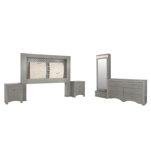 Recamara Da Vinci King Size 5 Piezas - Gris