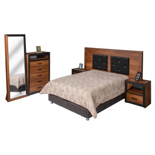Recamara King Size 5 Piezas Montecarlo - Cafe