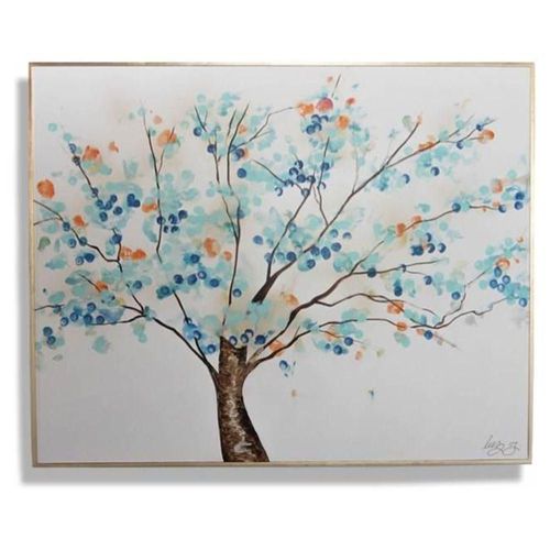 Cuadro Decorativo Árbol Aqua Naranja