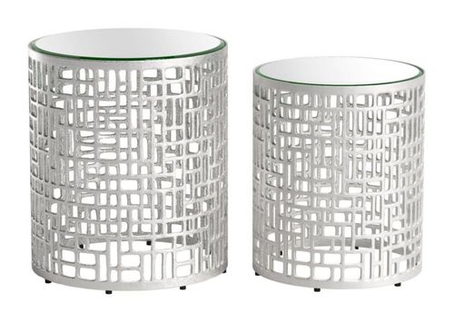 Mesa Lateral Reden Plateado Kessa Muebles