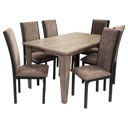 Comedor 6 Sillas Valeria Gris Kessa Muebles