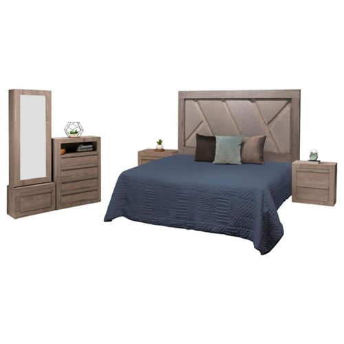 Recamara King Size Florencia 5 Piezas Encino Kessa Muebles