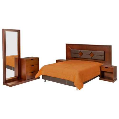 Recamara King Size Francia 5 Piezas Nogal Kessa Muebles