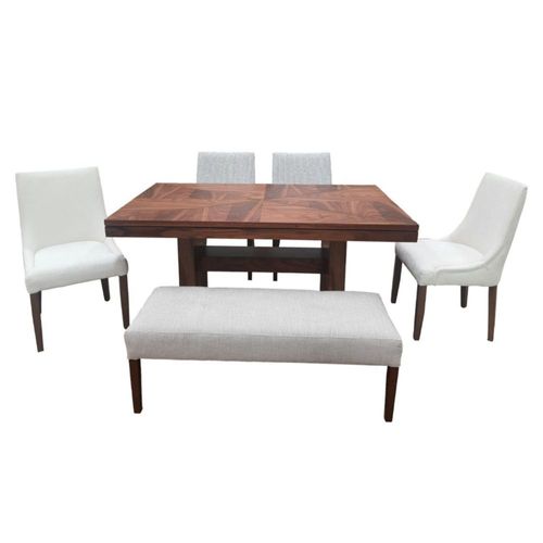 Comedor 4 Sillas 1 Banca San Francisco Nogal Kessa Muebles