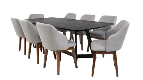 Antecomedor 8 sillas Arona Gris Kessa Muebles