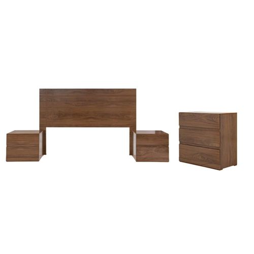 Recamara KS 4 Piezas Valery Sin Espejo Nogal Kessa Muebles
