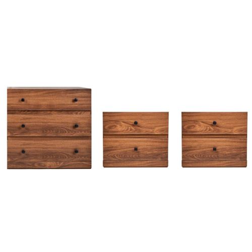 Set de Cajonera y 2 Buros Louis Nogal Kessa Muebles
