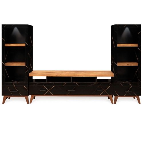 Centro de Entretenimiento Tendencia Negro Kessa Muebles