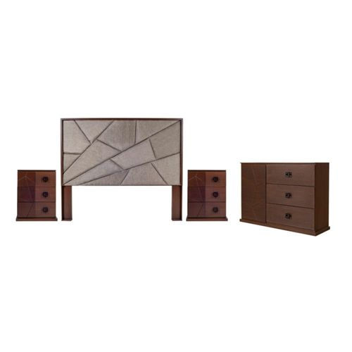 Recamara KS 4 Piezas Sin espejo Eloria Nogal Kessa Muebles