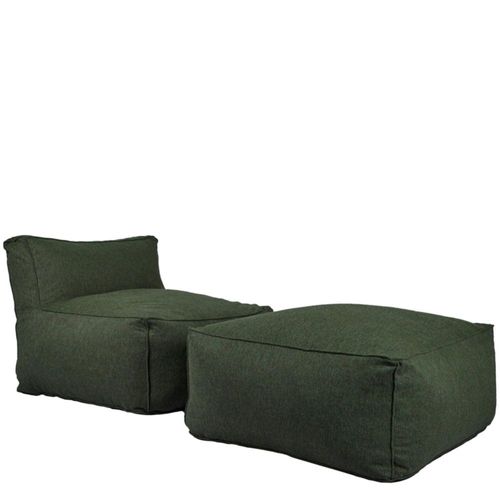 Sillon Puff con Taburete Ferrara Verde Kessa Muebles