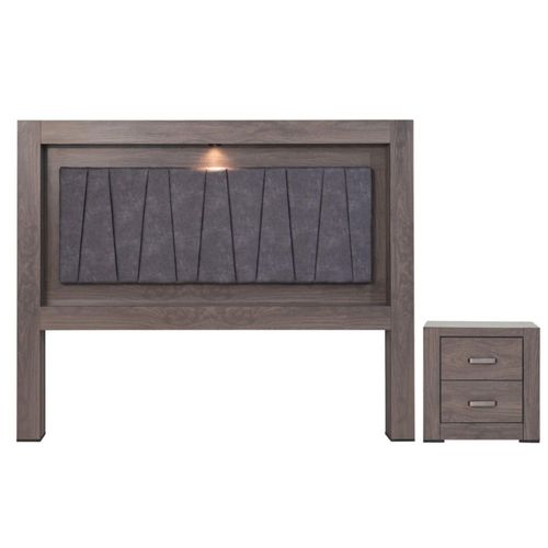 Cabecera KS con un buro Vizela Gris Kessa Muebles