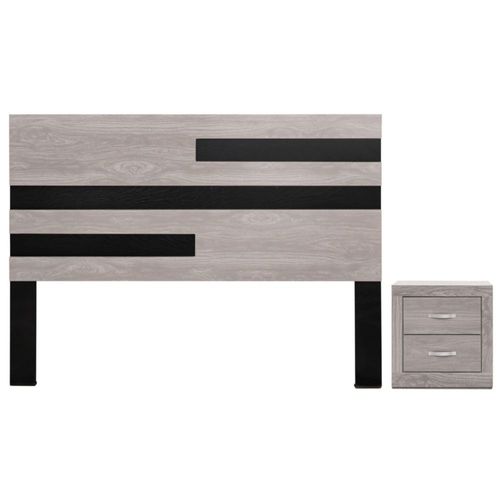 Cabecera KS con un buro Wenella Gris y Negro Kessa Muebles