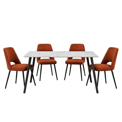 Antecomedor 4 sillas Nuga Gris, Negro y Shedron Kessa Muebles