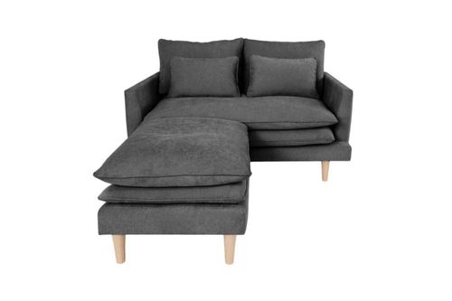 Sala Chaise longue con love seat Euler Gris Oxford Kessa Muebles