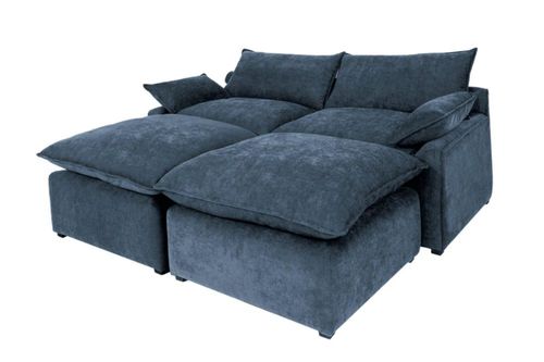 Sala con 2 taburetes Nabu Azul Marino Kessa Muebles