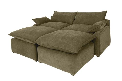 Sala con 2 taburetes Nabu Verde Olivo Kessa Muebles