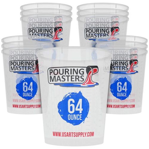 Vasos medidores para mezcla Pouring Masters de plástico de 2000 ml paquete de 12