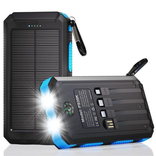 Cargador Solar Durecopow PS35K 20000mAh 3 Puertos LED