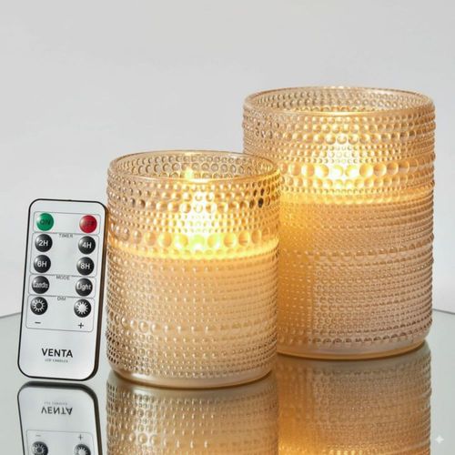 Set de 2 velas LED VENTA Beyond The Flame color marfil