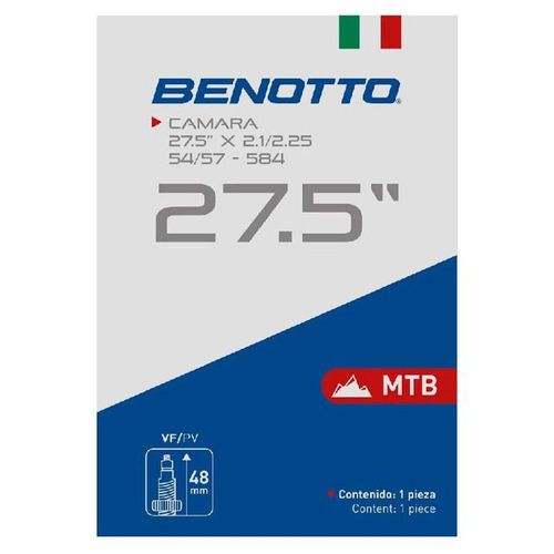Cámara 27.5x2.1/2.25 Bicicleta Válvula Francesa 48mm Benotto