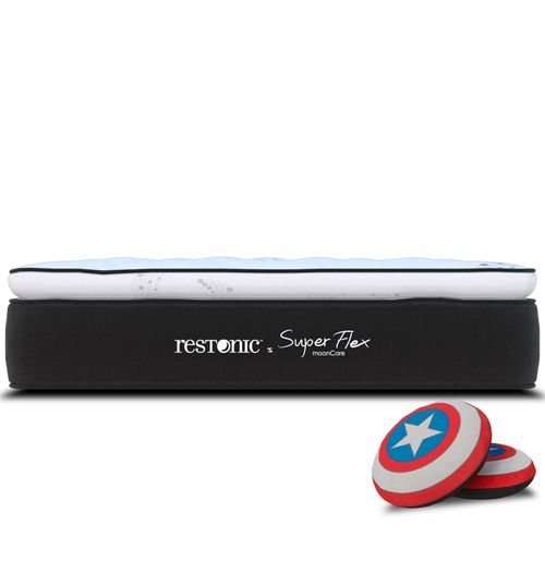 Colchon Restonic Individual MegaColchoneta Premium + Cojin de Super Heroe