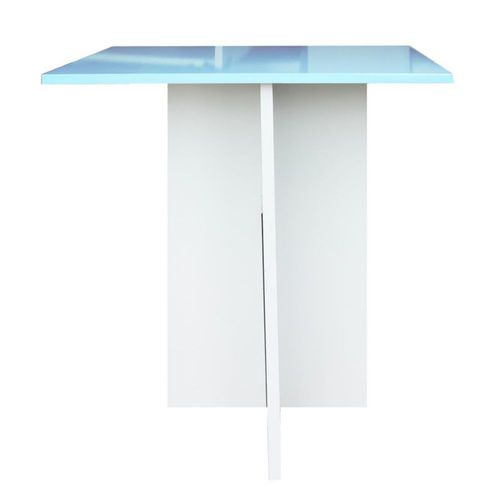 Mesa De Centro Mdf Melaminico Vinil Metalico Resistente Color Azul