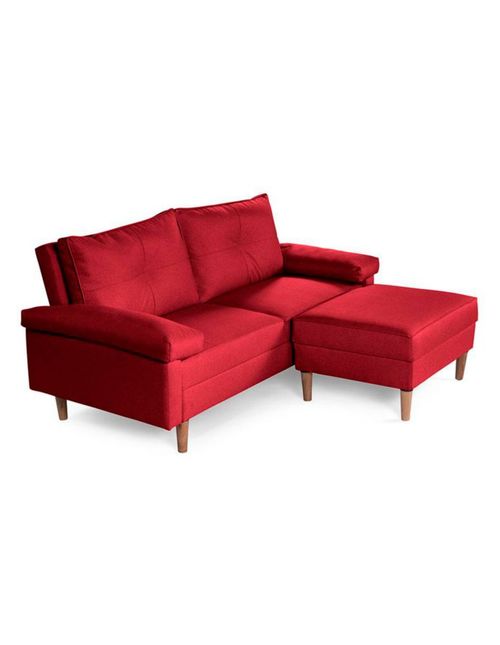 Sala Modular Makora Reversible De Lino Rojo Modelo Cassanova