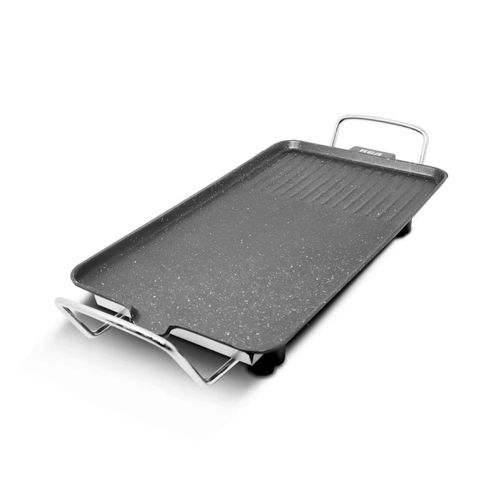 RCA Parrilla Grill Eléctrica RC-45 con Superficie Antiadherente, Placa Lisa y Corrugada, Asas para Fácil Traslado, Soportes Antiderrapantes