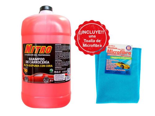 Shampoo Con Cera Para Auto Alta Espuma Incluye Toalla Microfibra
