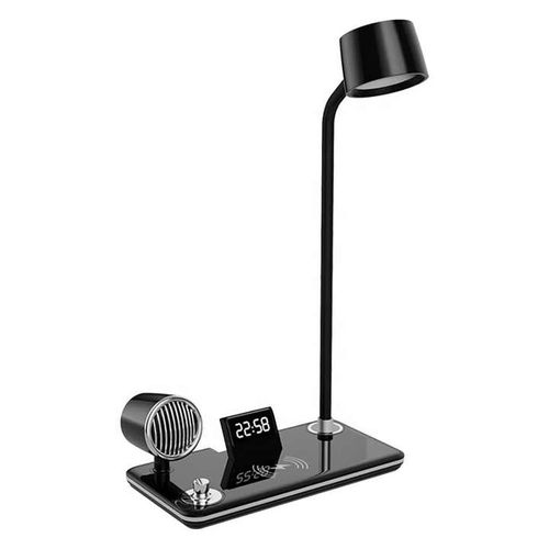 Lámpara de Escritorio Inteligente con Carga Inalámbrica y Altavoz Bluetooth,Luz LED Ajustable con Puerto USB.HOGAWAY
