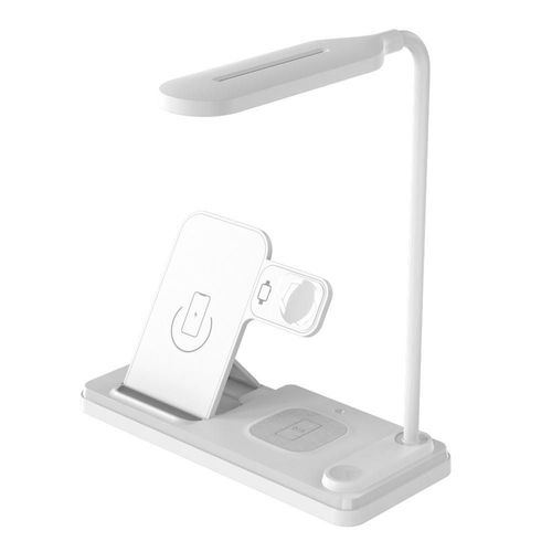 Lámpara de Escritorio Plegable 3 en 1 con Cargador Inalámbrico de Rápida para Apple,Base de Carga para iPhone.HOGAWAY