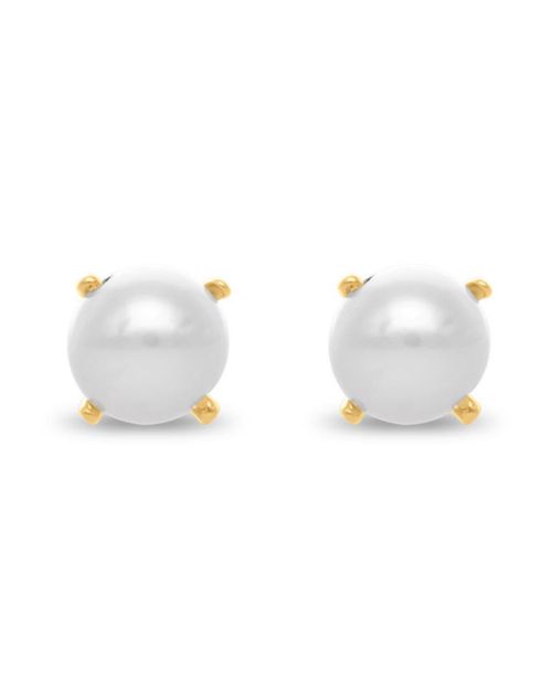 Broqueles Oro Amarillo 14K Perla PRB-82-A